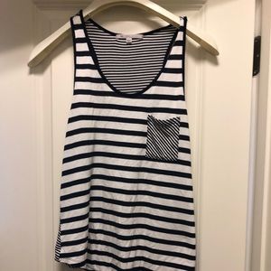 Black and white striped racer back tank